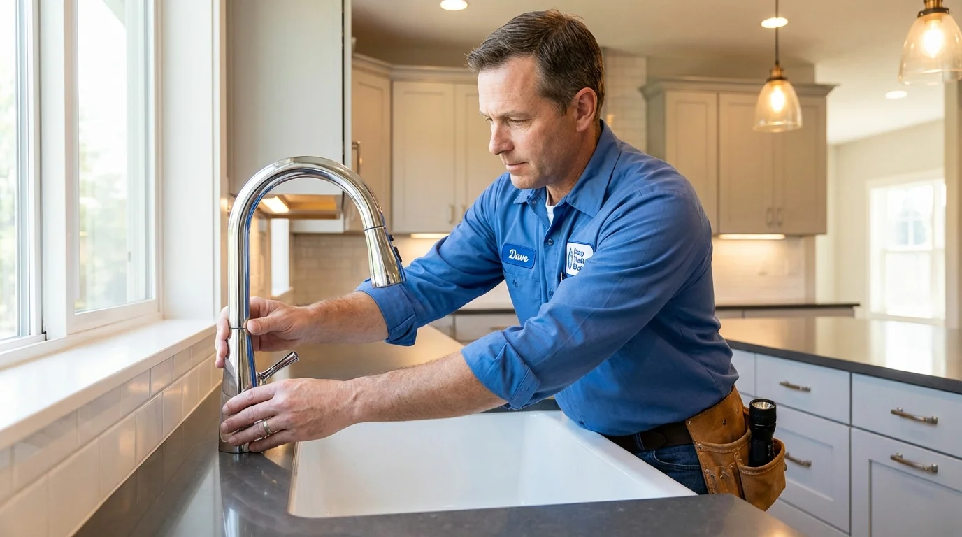 Kitchen faucet installation by Johns Plumbing LLC in Wilton